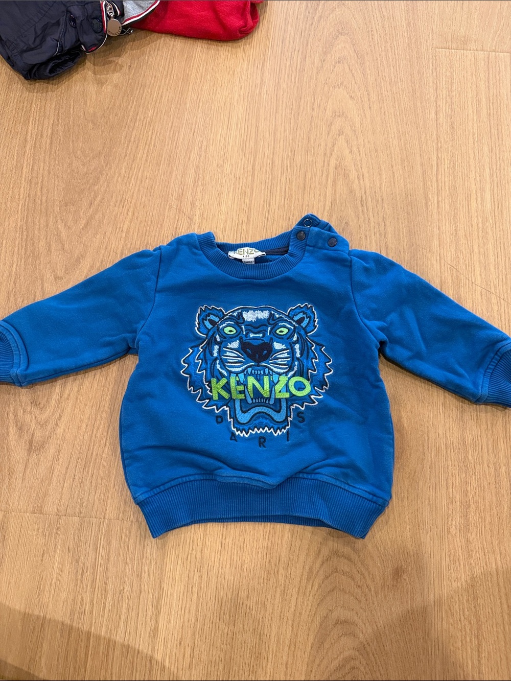 Kenzo Kids Bright Blue Tiger Motif Sweatshirt